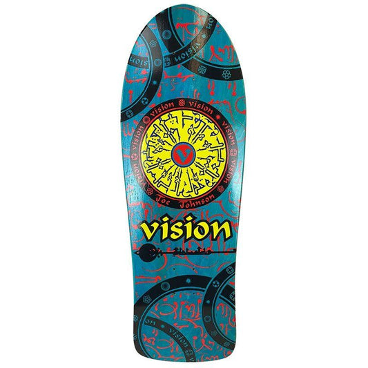 Vision 10.25" x 30.75" Joe Johnson Hieroglyphics (TURQUOISE STAIN) Skateboard Deck 5150 Skate Shop