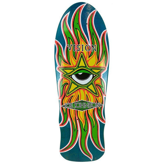 Vision 10.25" x 30" Joe Johnson Star Eye Blue Stain Skateboard Deck 5150 Skate Shop
