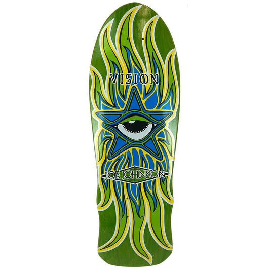 Vision 10.25" x 30" Joe Johnson Star Eye Green Stain Skateboard Deck 5150 Skate Shop