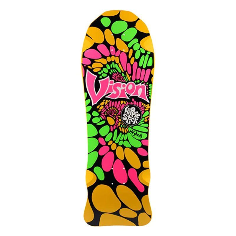 Vision 10" x 30" Hippie Stick Yellow Dip Skateboard Deck 5150 Skate Shop