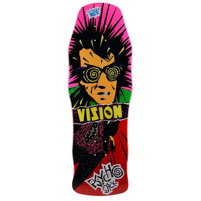 Vision 10" x 30" Original Psycho Stick Red Stain Skateboard Deck - 5150 Skate Shop