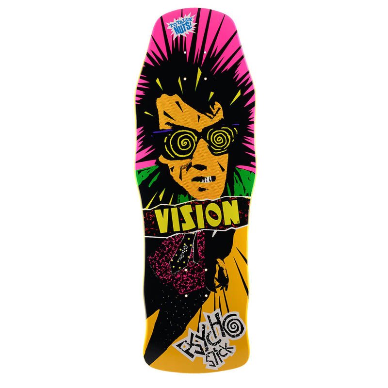 Vision 10" x 30" Original Psycho Stick Yellow Skateboard Deck - 5150 Skate Shop