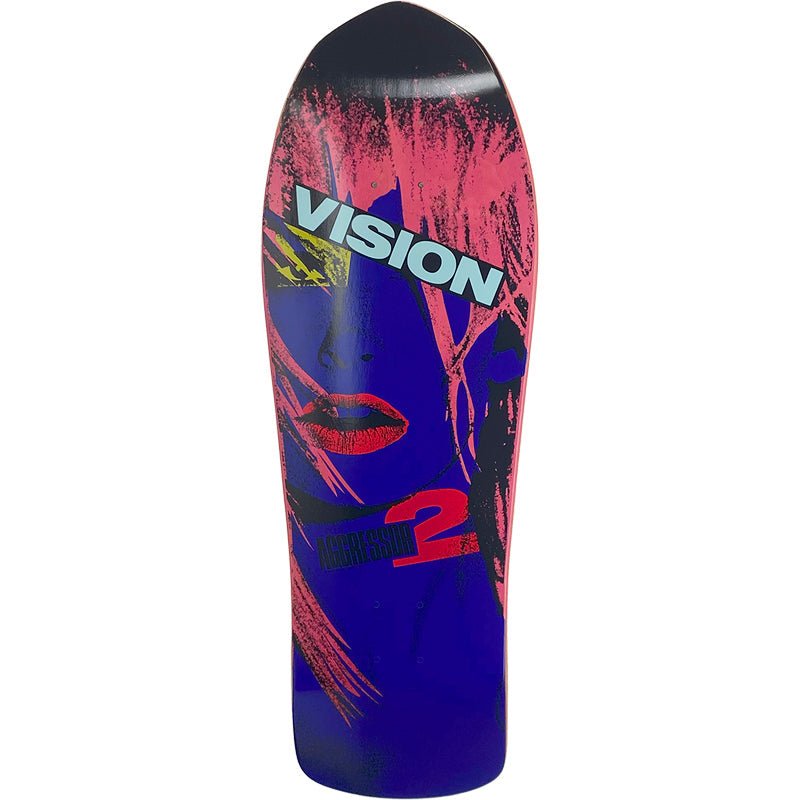 Vision 10" x 30.25" Aggressor 2 Concave Pink Stain Skateboard Deck - 5150 Skate Shop