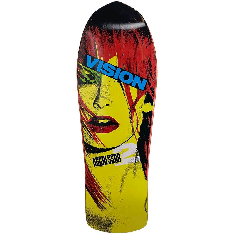Vision 10" x 30.25" Aggressor 2 Concave (RED STAIN) Skateboard Deck-5150 Skate Shop