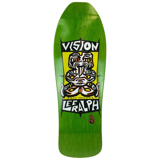Vision 10" x 31.75" Lee Ralph Tiki (GREEN STAIN) Skateboard Deck-5150 Skate Shop