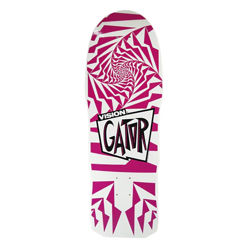 Vision 10.25" x 29.75" Gator II White Pink Skateboard Deck - 5150 Skate Shop