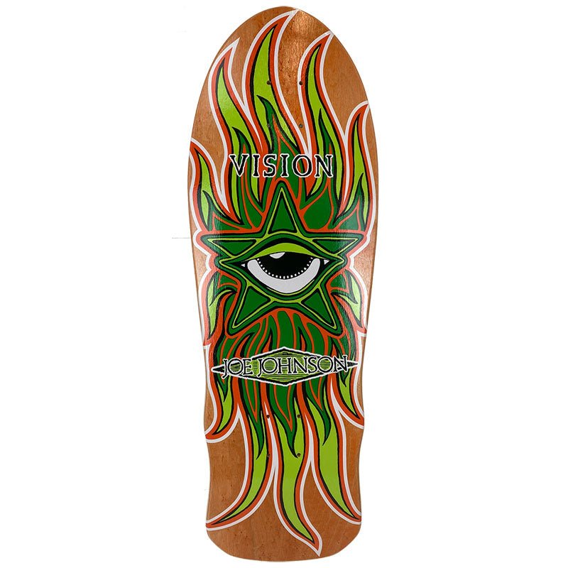 Vision 10.25" x 30" Joe Johnson Star Eye Orange Stain Skateboard Deck - 5150 Skate Shop