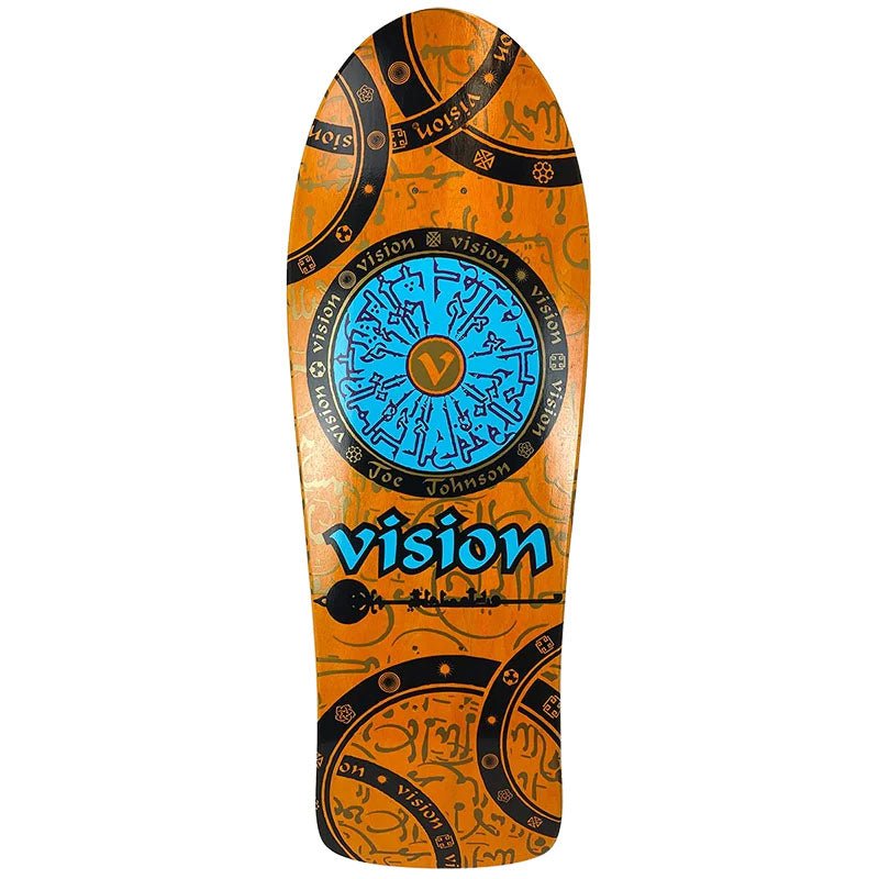 Vision 10.25" x 30.75" Joe Johnson Hieroglyphics Orange Stain Skateboard Deck - 5150 Skate Shop