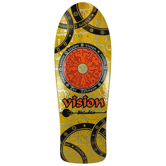 Vision 10.25" x 30.75" Joe Johnson Hieroglyphics Yellow Stain Skateboard Deck-5150 Skate Shop