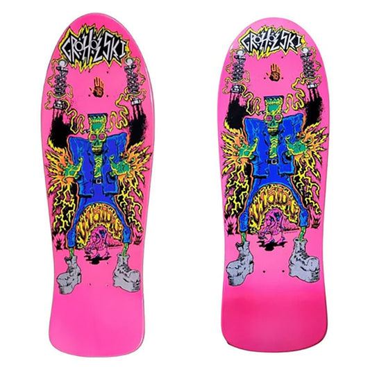 Vision 10.25" x 31.25" "Double Take" Neon Pink with Krystal Clear Grip Groholski Frankenstein Skateboard Deck-5150 Skate Shop
