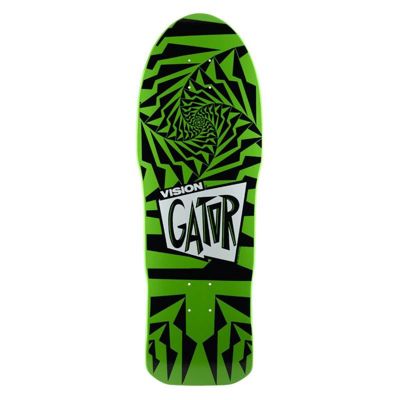 Vision 10.25"x 29.75" Gator II Black/Green Skateboard Deck - 5150 Skate Shop