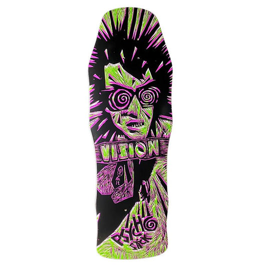 Vision 10"x 30" Original Psycho Stick Woodcut Art by Sean Starwars Lime/Purple Dip Skateboard Deck - 5150 Skate Shop