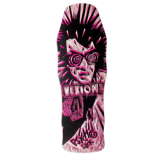 Vision 10"x 30" Original Psycho Stick Woodcut Art by Sean Starwars White/Pink Dip Skateboard Deck-5150 Skate Shop
