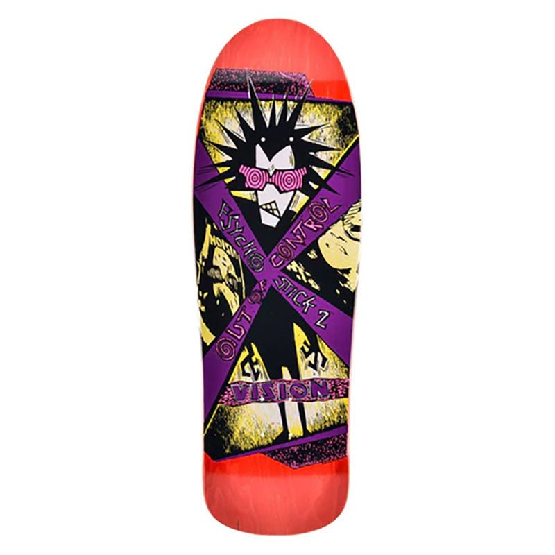 Vision 10"x 31.75" Psycho Stick 2 Red Stain Skateboard Deck - 5150 Skate Shop