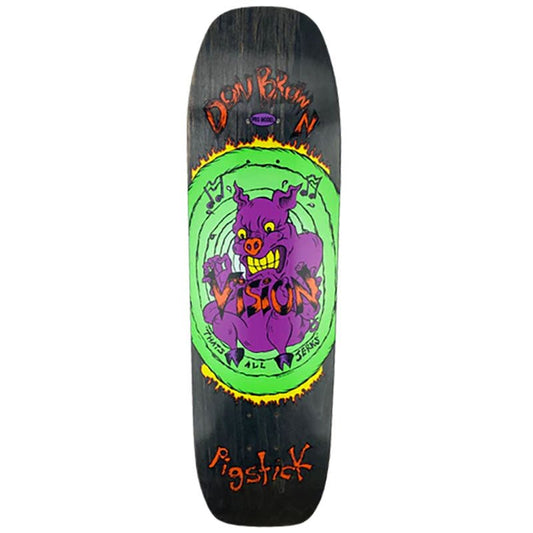 Vision 8.75" x 32.25" BLACK STAIN Don Brown Pig Stick Modern Shape Skateboard Deck - 5150 Skate Shop