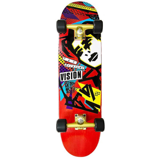 Vision 8.875" x 32.75" MG Modern Shaped Red Stain Complete Skateboard - 5150 Skate Shop