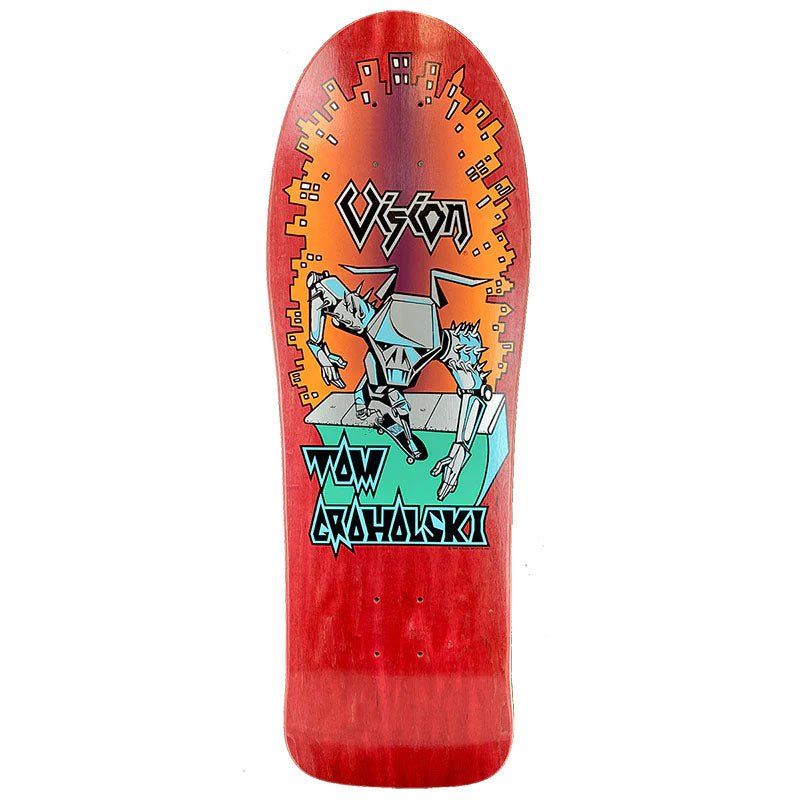 Vision 9.5" x 29.5" Groholski Robot (RED STAIN) Skateboard Deck 5150 Skate Shop