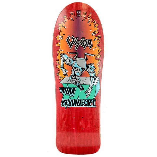Vision 9.5" x 29.5" Groholski Robot (RED STAIN) Skateboard Deck 5150 Skate Shop