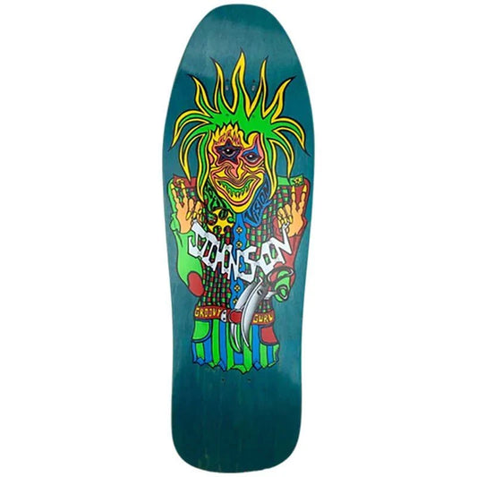 Vision 9.5" x 30.5" Joe Johnson Groovy Guru Reissue (TURQUOISE STAIN) Skateboard Deck 5150 Skate Shop