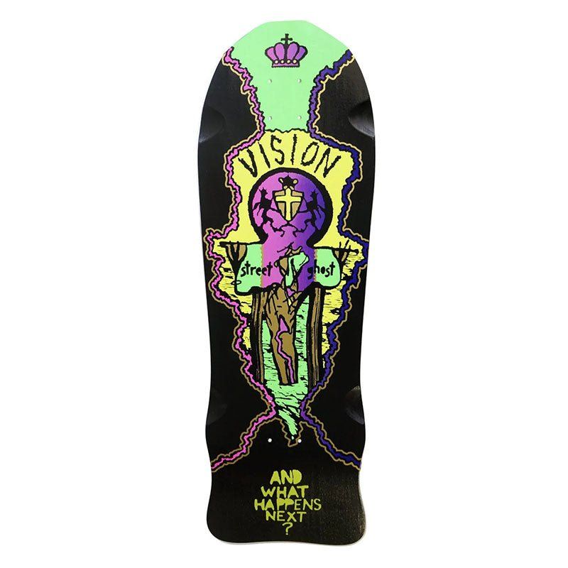 Vision 9.75" x 29.75" Street Old Ghost (BLACK DIP) Neon Skateboard Deck 5150 Skate Shop