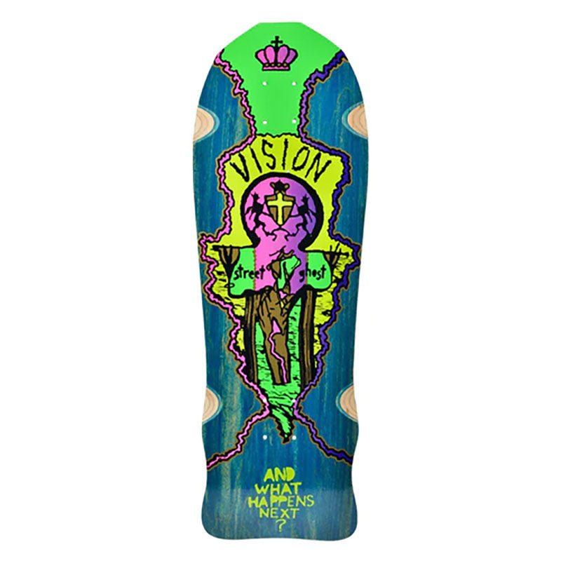 Vision 9.75" x 29.75" Street Old Ghost BLUE STAIN Skateboard Deck 5150 Skate Shop