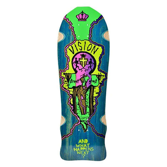 Vision 9.75" x 29.75" Street Old Ghost BLUE STAIN Skateboard Deck 5150 Skate Shop