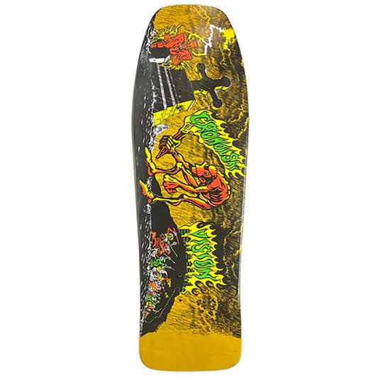 Vision 9.75" x 31.5" Groholski Graveyard Mob Yellow Stain Skateboard Deck 5150 Skate Shop