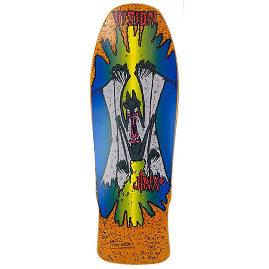Vision 9.75" x 31" Original Jinx Orange Stain Skateboard Deck 5150 Skate Shop