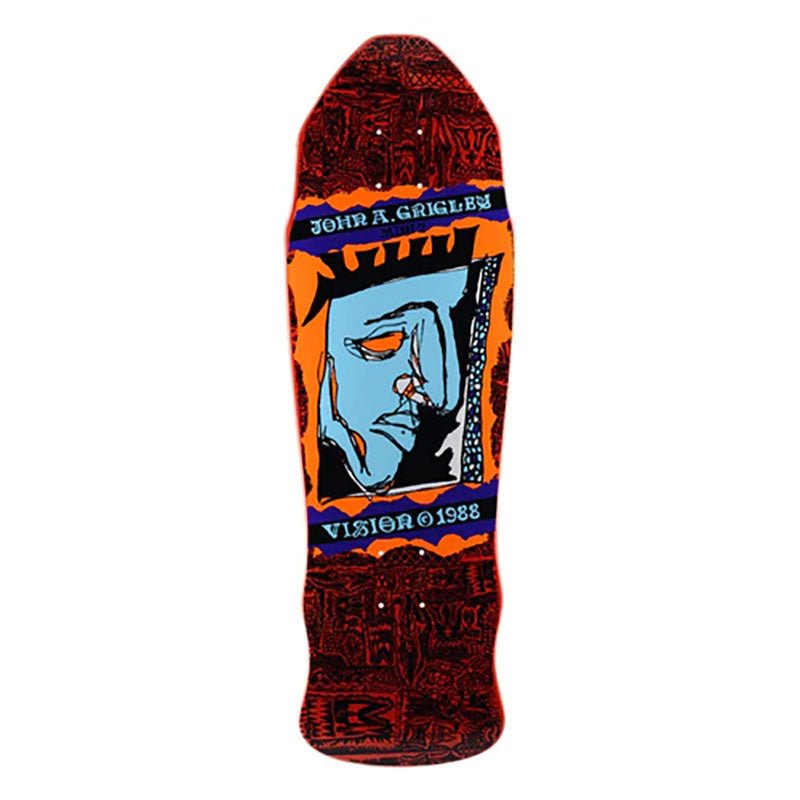 Vision 9.25"x29.5" Grigley 2 Mini Red Stain Skateboard Deck-5150 Skate Shop