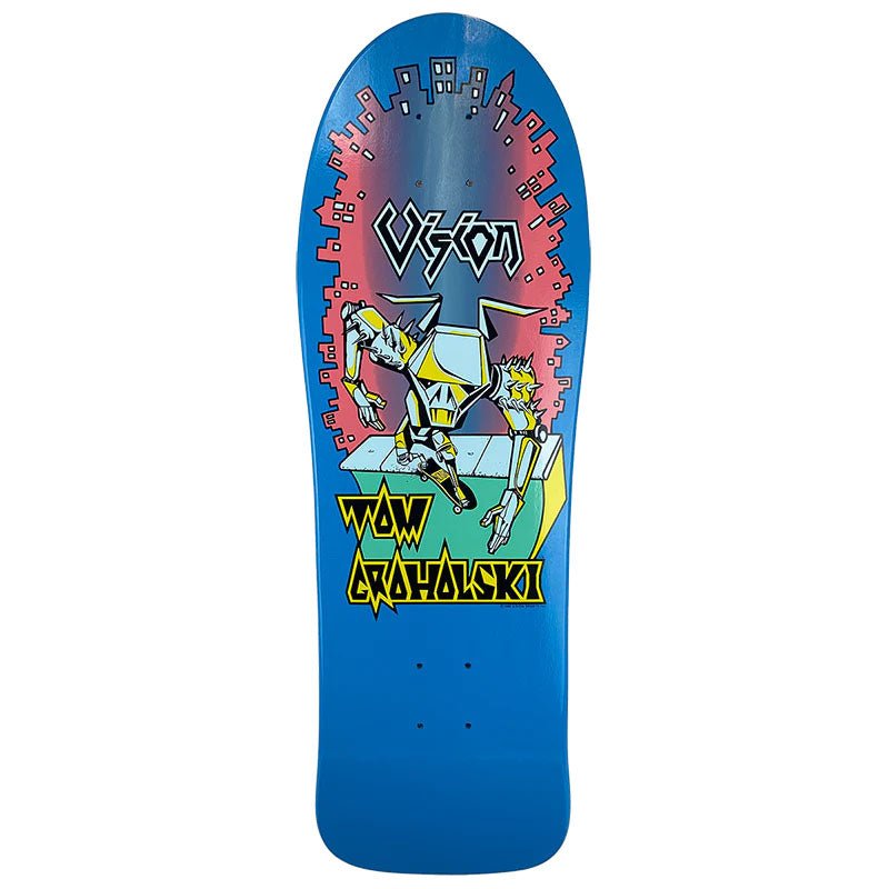 Vision 9.5" x 29.5" Groholski Robot Blue Skateboard Deck - 5150 Skate Shop