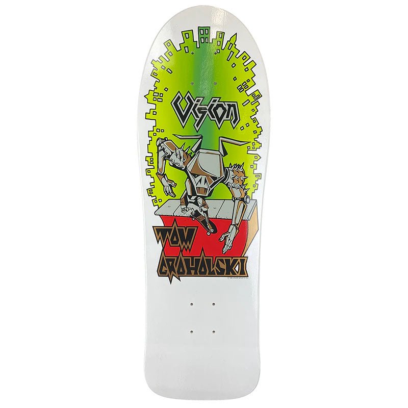 Vision 9.5" x 29.5" Groholski Robot White Skateboard Deck - 5150 Skate Shop