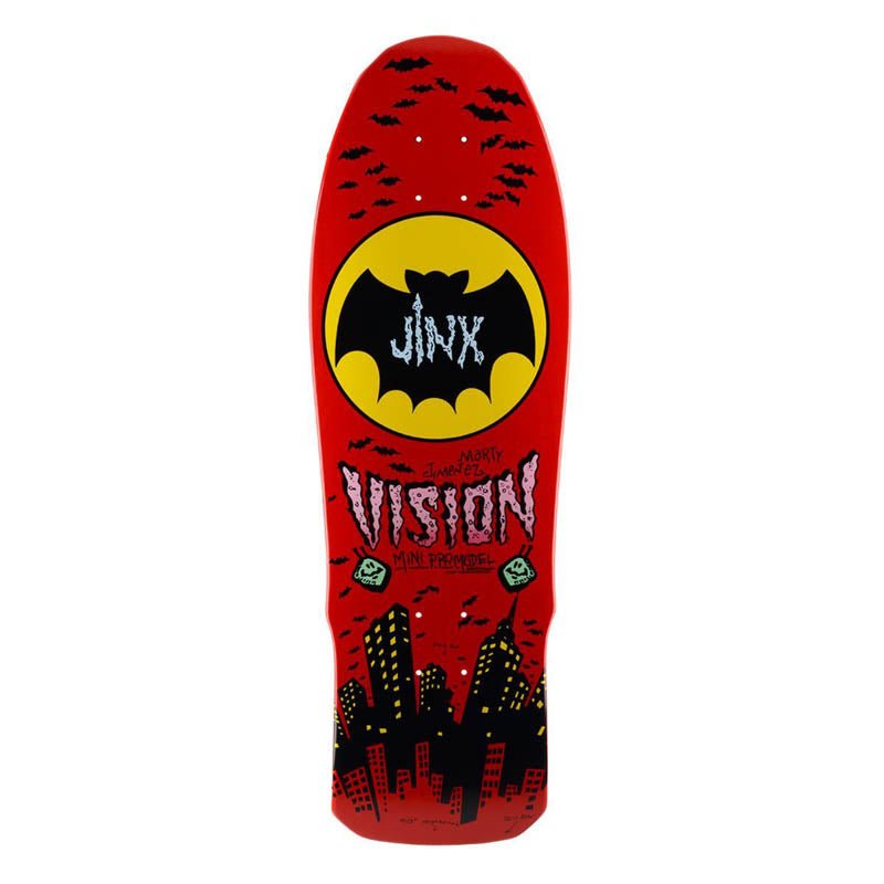 Vision 9.5" x 29.5" Jinx Mini Red Skateboard Deck - 5150 Skate Shop