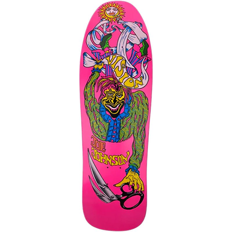 Vision 9.5" x 32" Joe Johnson Scissors Pink Dip Skateboard Deck - 5150 Skate Shop