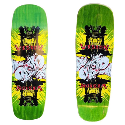 Vision 9.5" x 32.5" "Double Take" Double Vision Lime Stain with Applied Krystal Clear Grip Skateboard Deck-5150 Skate Shop