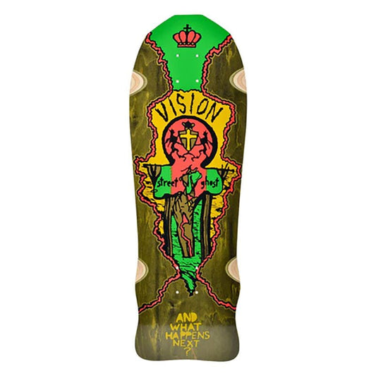 Vision 9.75" x 29.75" Street Old Ghost Army Green Stain Skateboard Deck-5150 Skate Shop