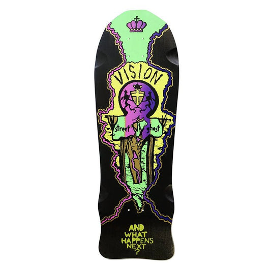 Vision 9.75" x 29.75" Street Old Ghost Black Dip Neon Skateboard Deck-5150 Skate Shop
