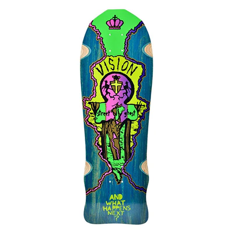 Vision 9.75" x 29.75" Street Old Ghost Blue Stain Skateboard Deck - 5150 Skate Shop