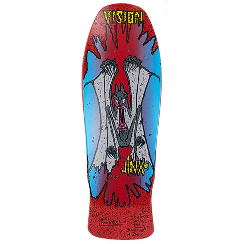 Vision 9.75" x 31" Original Jinx Red Stain Skateboard Deck - 5150 Skate Shop