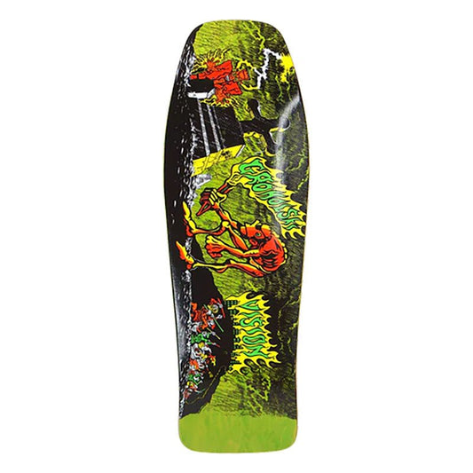 Vision 9.75" x 31.5" Groholski Graveyard Mob Lime Stain Skateboard Deck-5150 Skate Shop