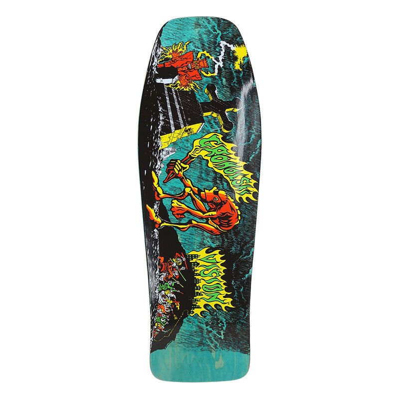 Vision 9.75" x 31.5" Groholski Graveyard Mob Turquoise Stain Skateboard Deck-5150 Skate Shop