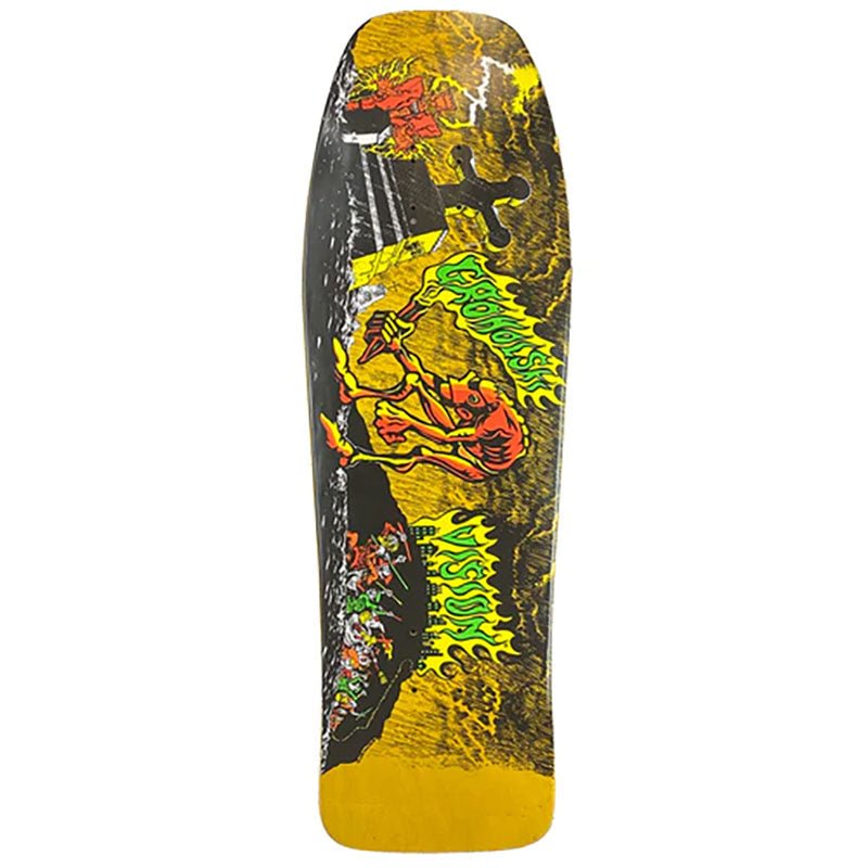 Vision 9.75" x 31.5" Groholski Graveyard Mob Yellow Stain Skateboard Deck-5150 Skate Shop