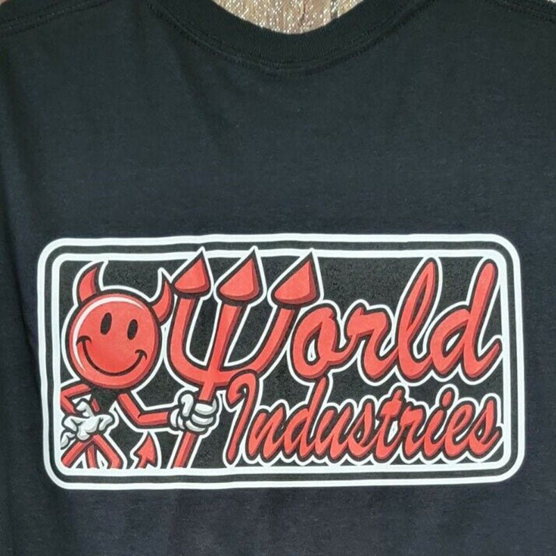 World Industries Double Devil Short Sleeve Black T-Shirts-5150 Skate Shop